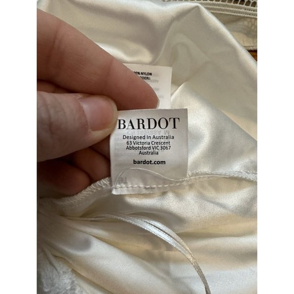 NWOT Bardot Lace Halter Sheath Midi Dress White  Size 6 Small - Picture 8 of 9